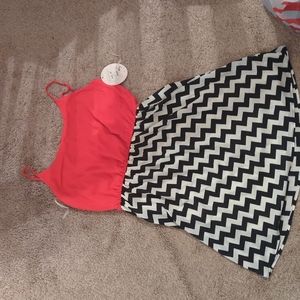 Never worn red and black dress